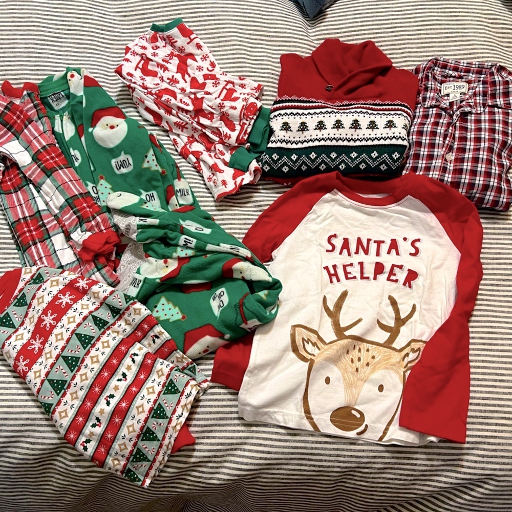 Boy Christmas Sweater/Pajamas/ Tops - Picture 1 of 3